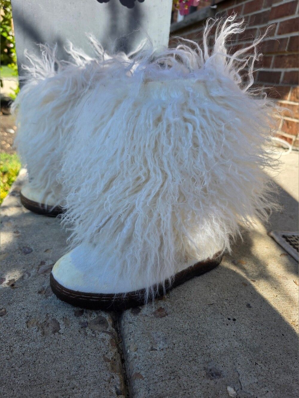 BearPaw Boetis ll Real White Lamb Fur Wool Lined Boots Womens Size 7 - Picture 5 of 15